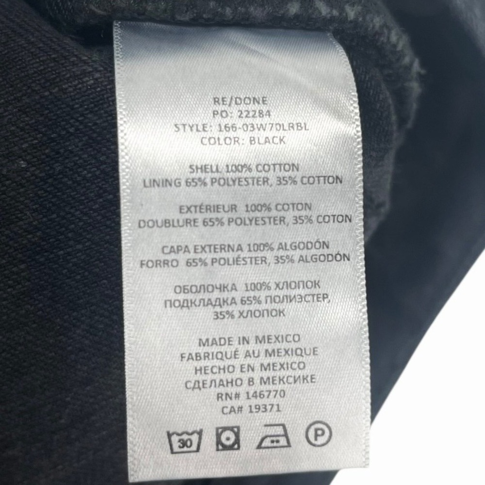Re/Done Black 70s Low Rise Bell‎ Bottoms Jeans Size 26 - Picture 8 of 8